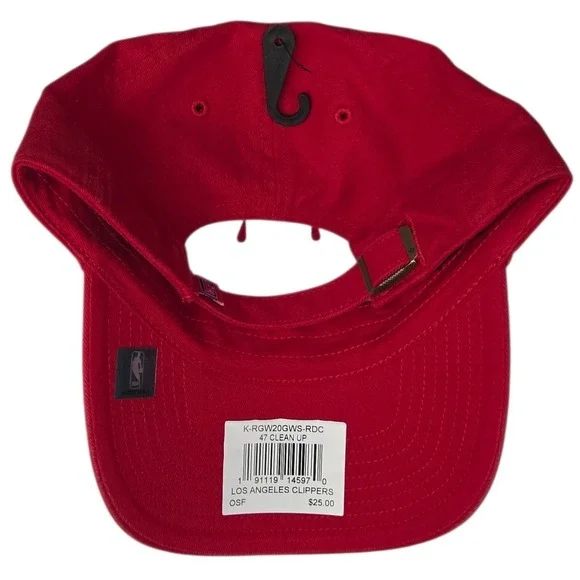 Los Angeles Clippers 47 Brand Hat Men Red Adjustable Strapback NBA Clean Up OSFA - Picture 5 of 8